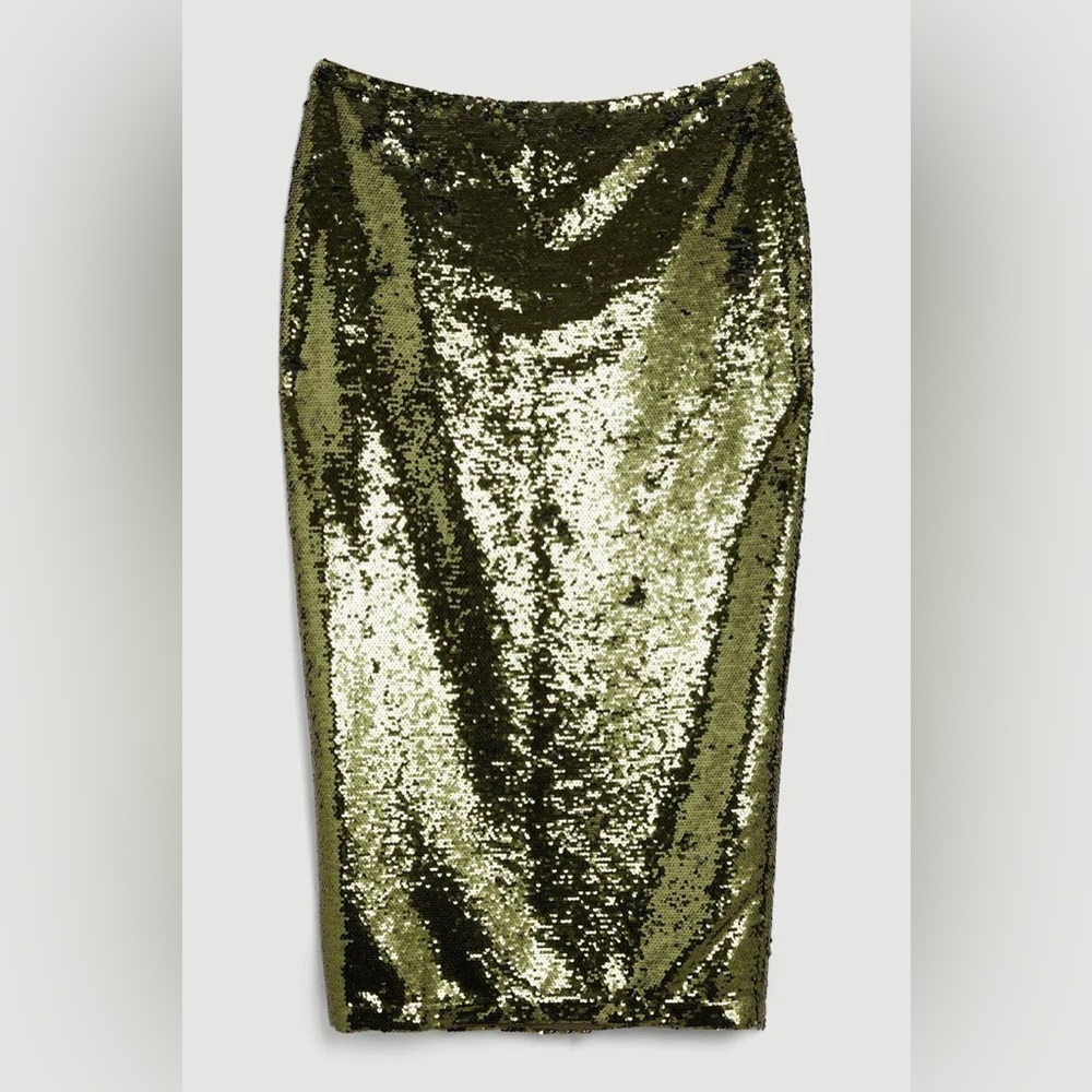 NWT Karen Millen Plus Size Sequin Woven Maxi Skirt - Picture 6 of 6